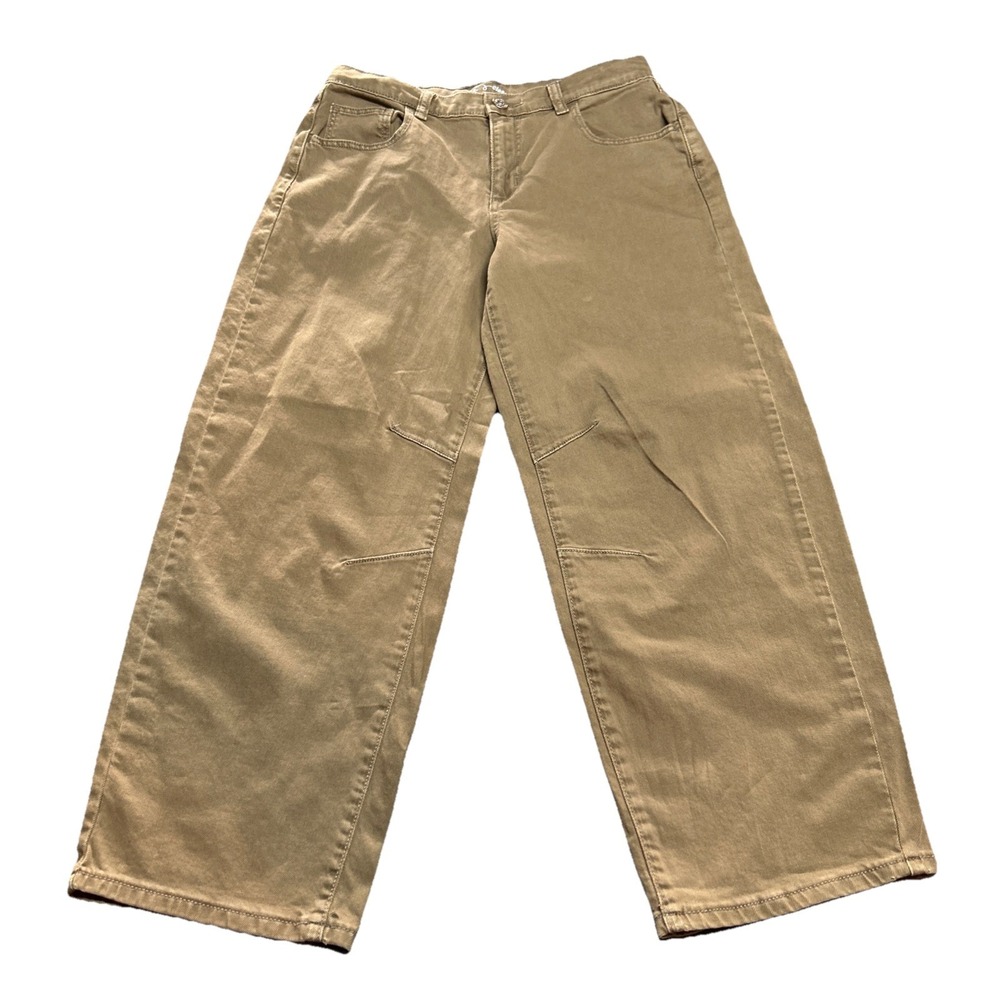 Girls' Mid-Rise Barrel Leg Jeans‎ - Art Class Brown 12 Adjustable Waist